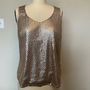 Golden metallic tank
